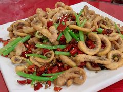 干煸鱿鱼须-大眼锅贴水饺(河东店)