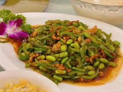 青椒毛豆米肉丝-怡园饭店-餐厅(四望亭店)