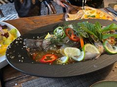 香柠酸辣明炉海鲈鱼-喜洲吧·江畔老船厂·庭院餐厅(喜临院店)