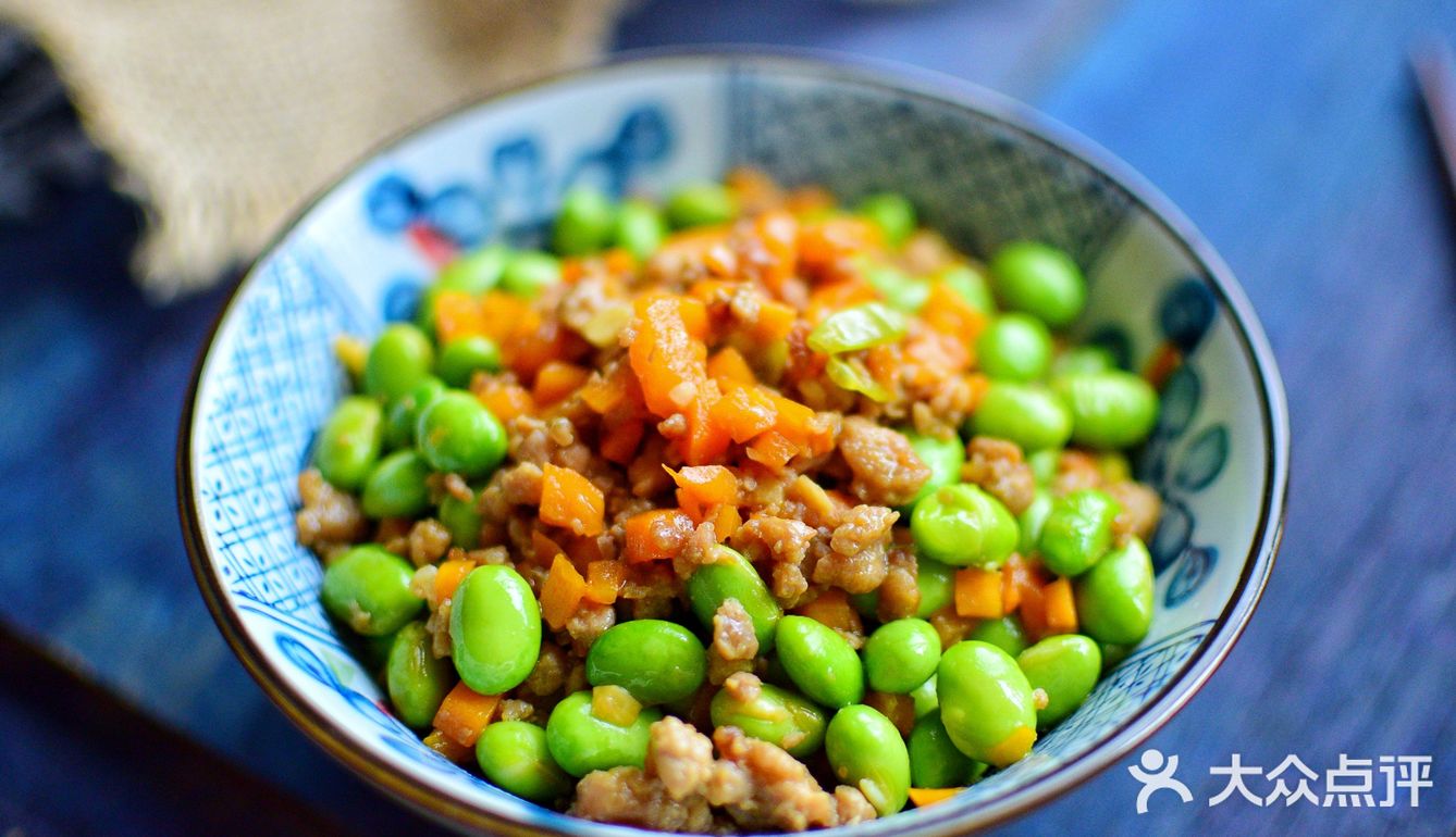 毛豆炒肉末