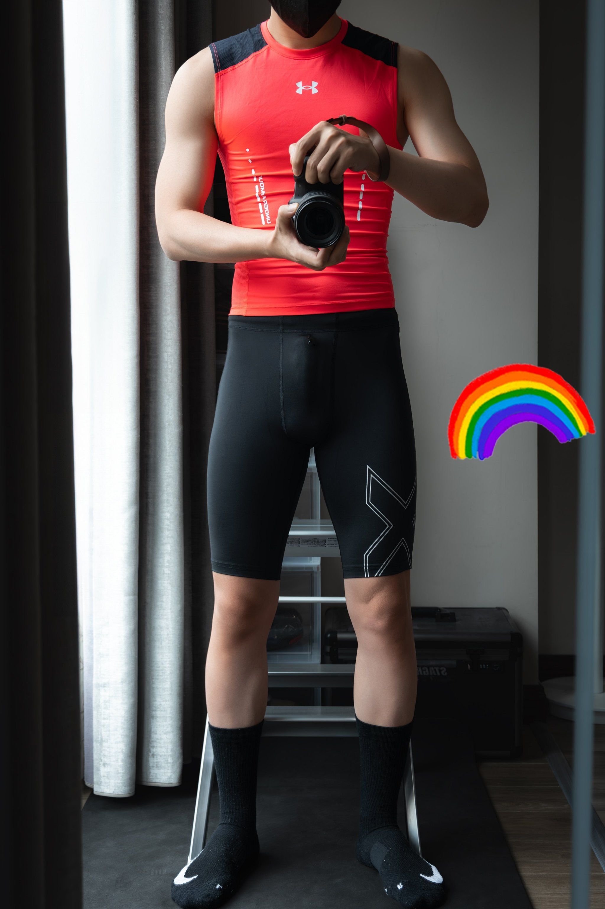 高弹紧身衣.保持健康的身体,不熬夜,运动,低