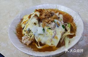 Egg and Meat Steamed Noodles with Mushrooms