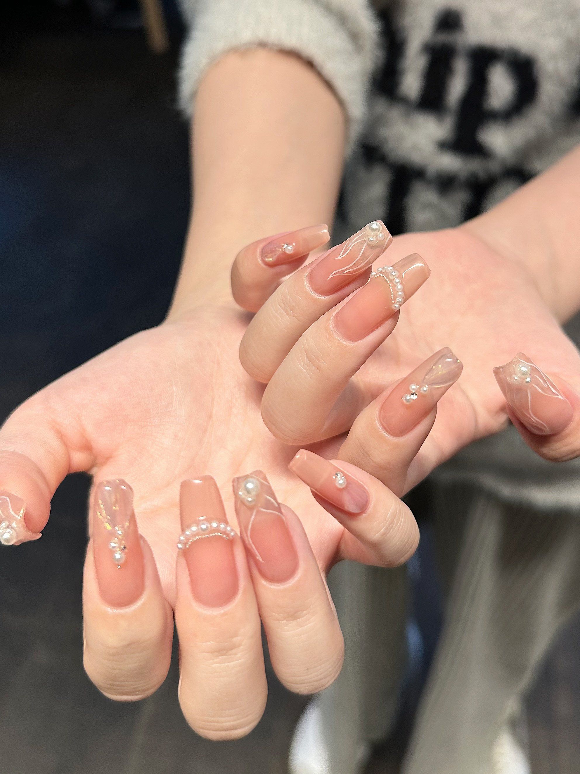 长甲号 上海美甲|纯欲感 人鱼尾巴🧜 裸粉色的人鱼款