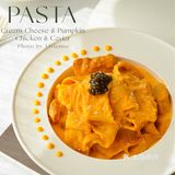 属于秋日的美味🍁鱼子酱南瓜奶酪鸡肉意面🍝