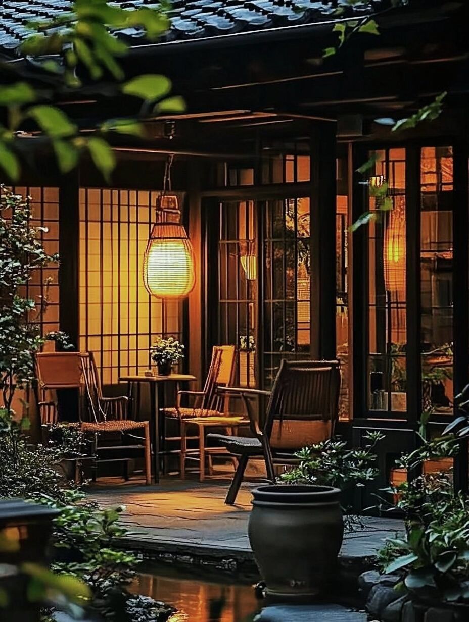 夜晚的院子很迷人