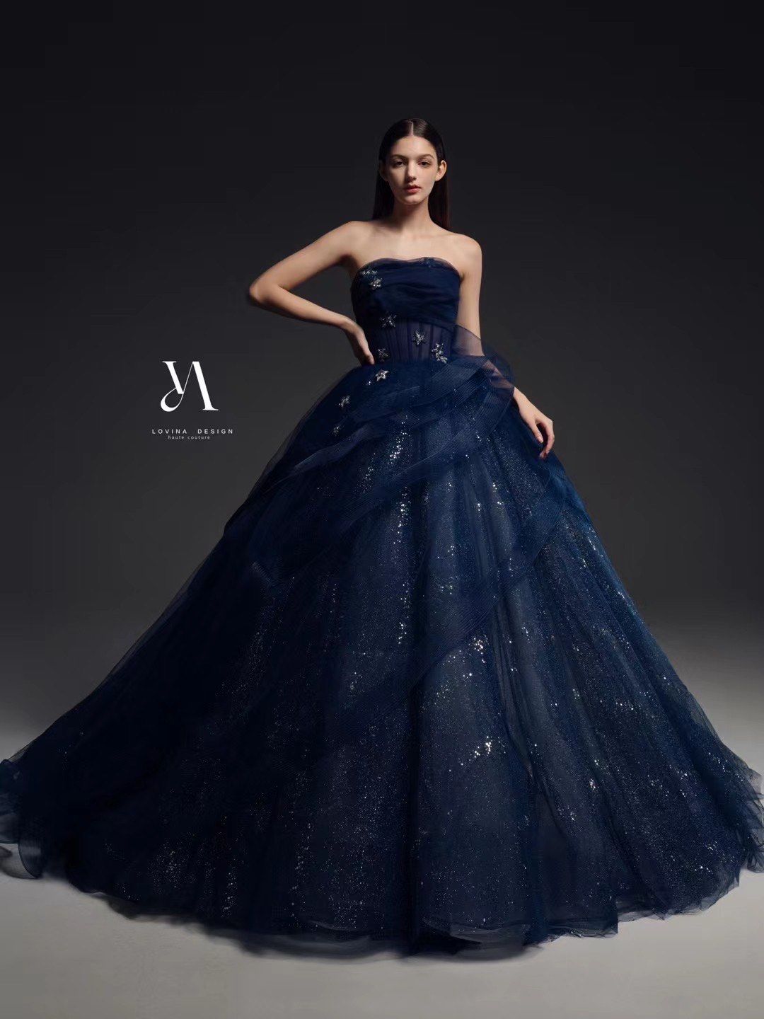 梦幻般的星空晚裙