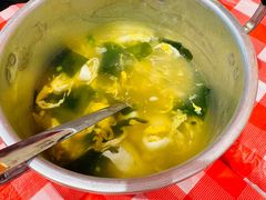 鸡汤裙带菜蛋花汤-荆九爷爆炒桥头三嫩(夫子庙店)