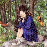 让画笔，呈现那个纯真的你[亲亲]