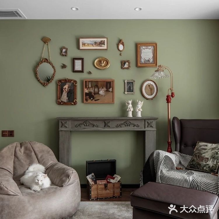 一人一猫，清新抹茶绿