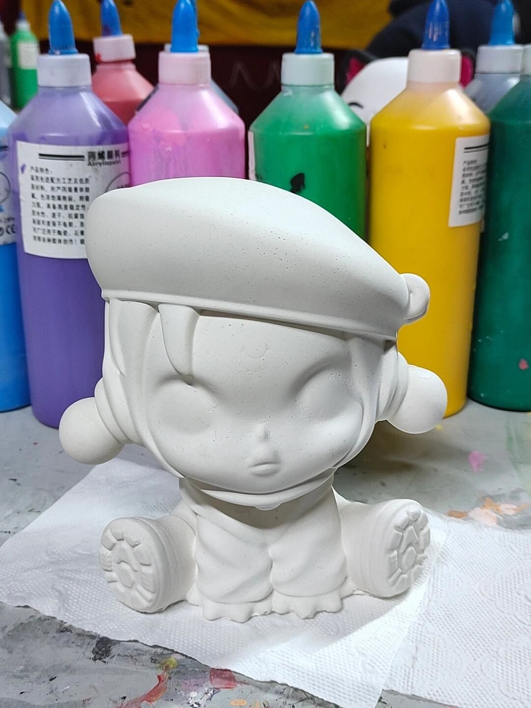 石膏娃娃diy上色全过程