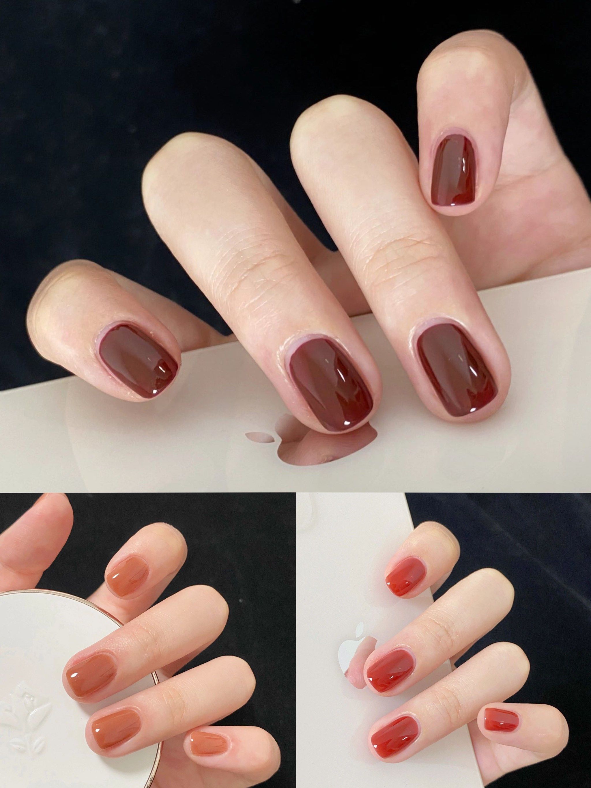 秋季超级显白气质高级纯色美甲💅超级耐看款式
