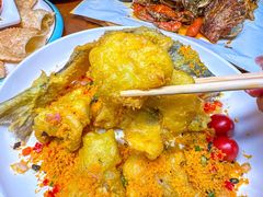 -东来菜馆•手抓海鲜家常菜•海鲜锅贴(鸽子窝店)