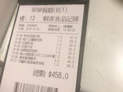 账单-翠华餐厅(旺角文华商场店)