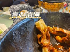 排骨豆角卷子-华盛园卷子王农家菜水库鱼