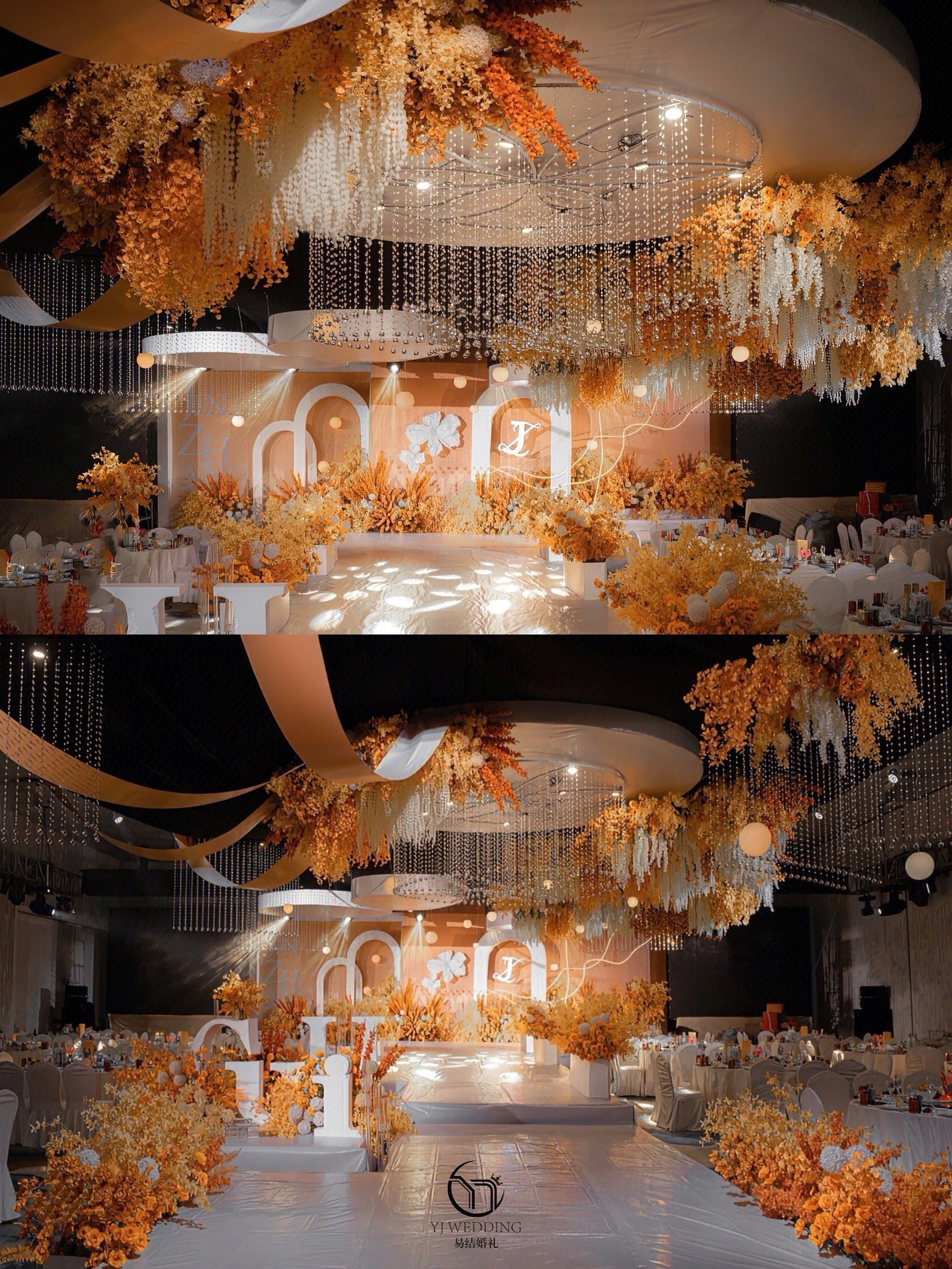 爱在浪漫婚礼背景下