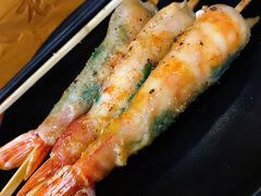 苏叶烤鸡皮虾-鸟串烧Yakitori