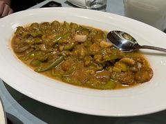 家常茄子烧元贝-谷语中餐厅