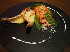 烤大虾配意大利面炒蔬菜-卡本妮法餐厅·北京和平宾馆