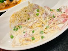奶油培根意大利面-WOLFGANG PUCK KITCHEN & BAR(迪士尼小镇店)