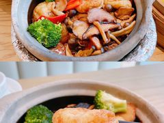 鲍汁金纱鱼腐杂菌煲-粤集·手工粤菜(皇庭广场店)
