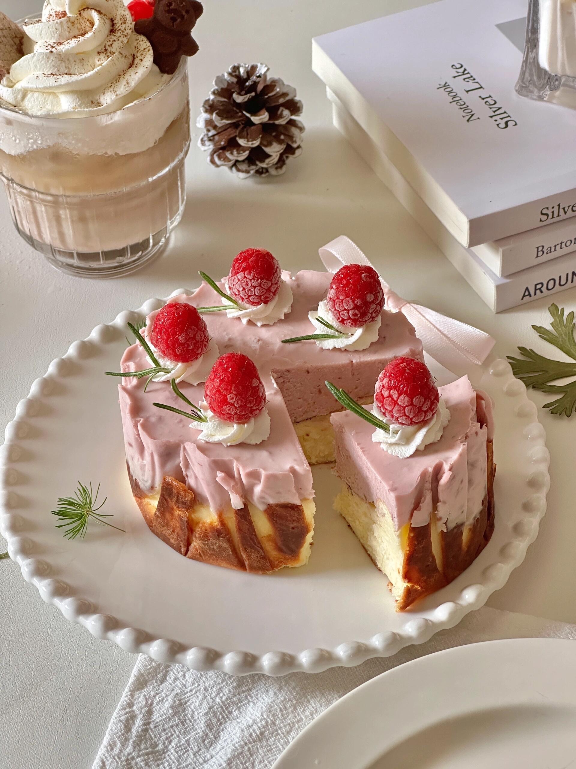 下午茶|一人独享4寸树莓巴斯克蛋糕