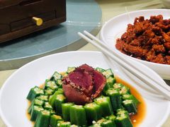黑椒牛肉拼秋葵-将相和·海鲜蒸饺大连菜