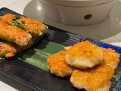 酿青椒拼鱼饼-常来小聚·广州非遗传承餐厅(高德置地店)