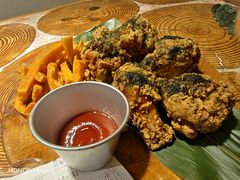海盐海苔炸鸡和细薯条-野草莓自由市场
