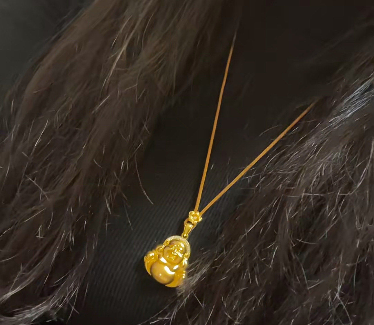 真的爱了这款笑口常开的弥勒佛黄金吊坠