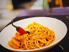 辣烤大虾风味意面-1981牛排西餐厅(海信店)