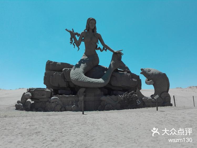 宁夏沙漠游中见到的美人鱼的大型沙雕