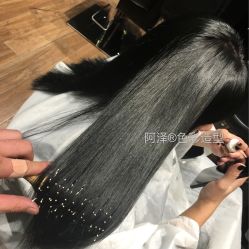 染后 （亚麻深青灰➕发尾染渐变）不会掉黄色的色彩哦-意念造型