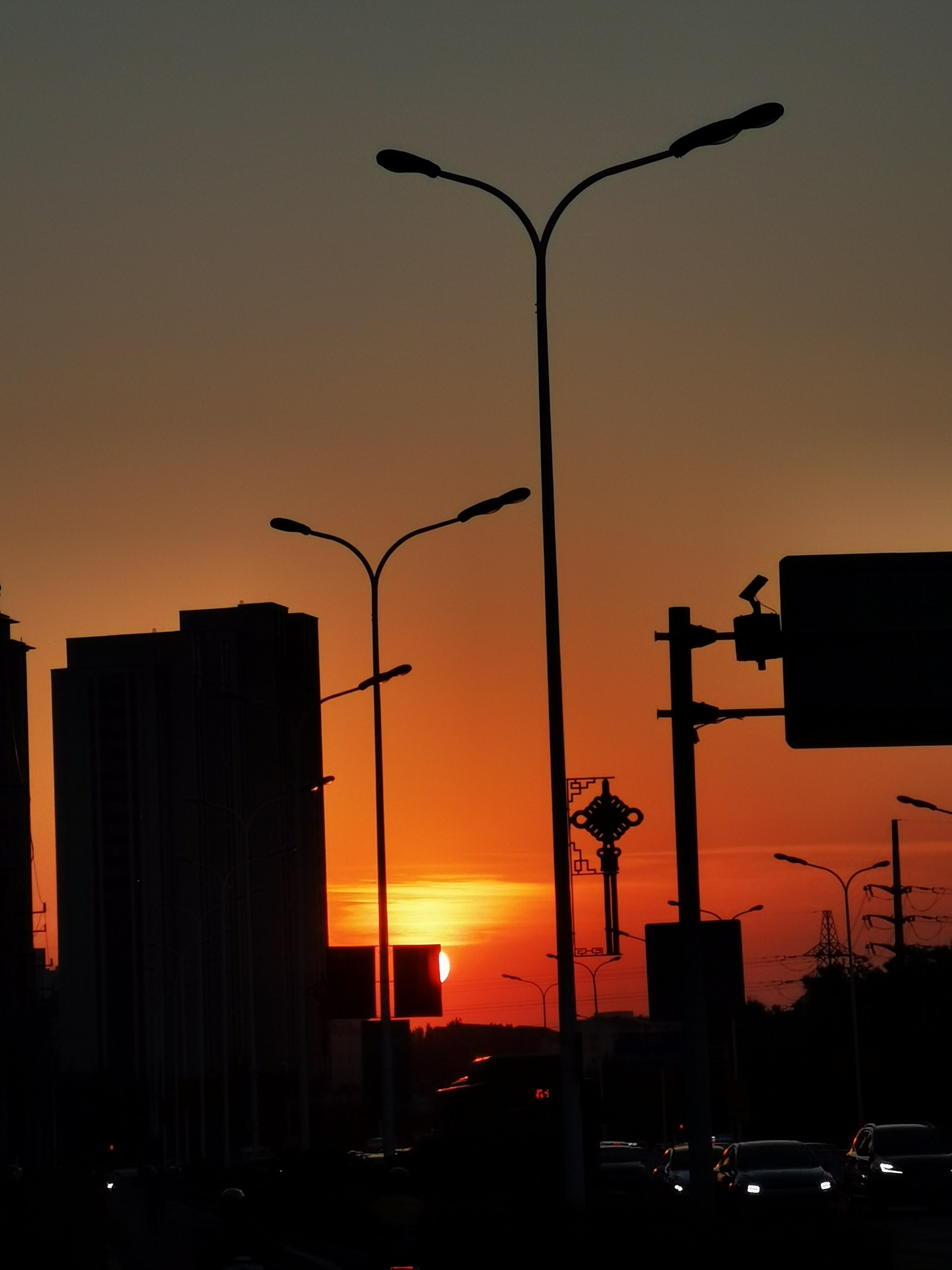 夕阳城市真实图片