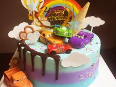 赛车总动员男童动物奶油生日蛋糕-艾加柒克蛋糕茶歇甜品台(春熙路店)