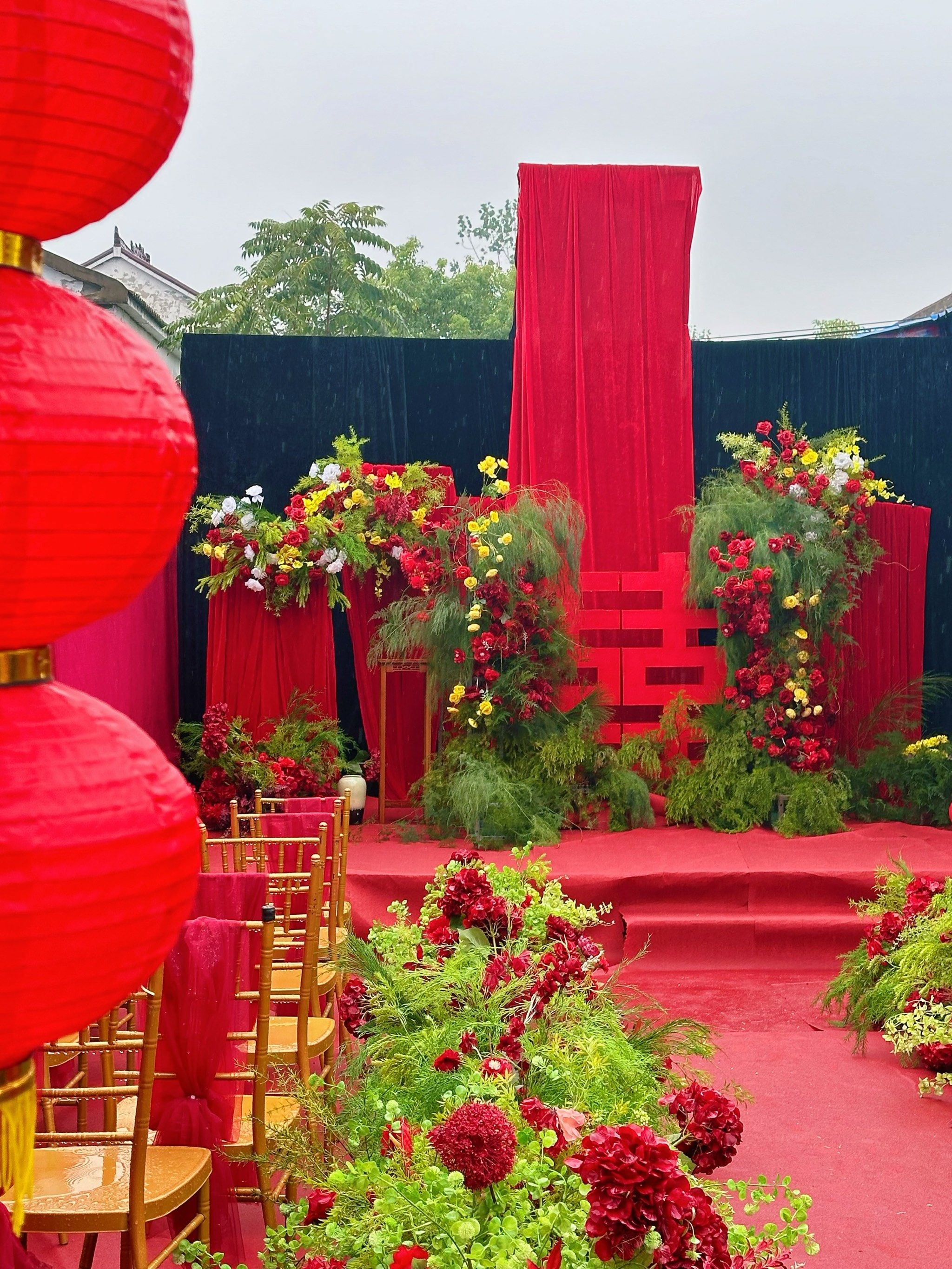 六安霍邱老家几平方庭院婚礼|这是最洋气布置