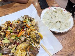 -东来菜馆•手抓海鲜家常菜•海鲜锅贴(鸽子窝店)