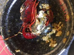 小龙虾没熟，肉都还没成型呢，还是浆糊就端上来给我们吃-海岛八号龙虾烧烤田鸡(蓝天路总店)