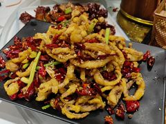 干煸鱿鱼须-大眼锅贴水饺(河东店)
