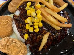 黑椒铁板鸡块饭-西安电子科技大学-海棠餐厅