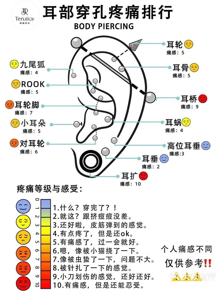 耳洞示意图图片