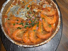 铁板蒜蓉虾-老阿爸鲜鱼土菜(昆山花桥店)