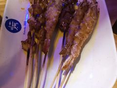 烤虾-路边摊小炉子烧烤