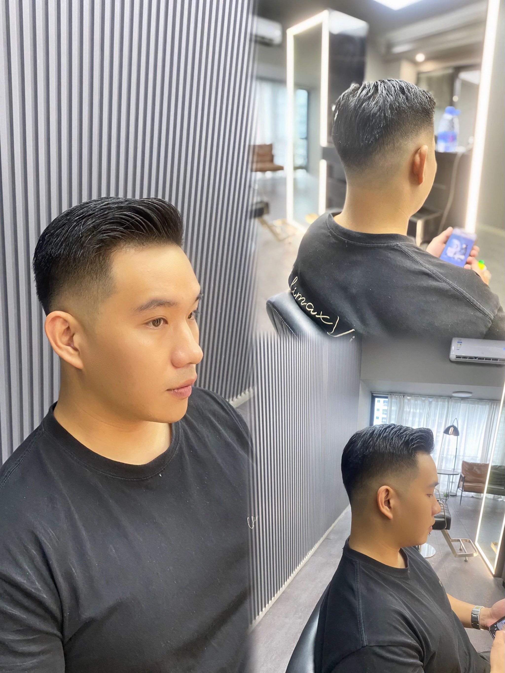 偏分背头发型,很适合25岁左右的男生去留