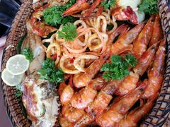 超大的海鲜拼盘-茉莉.Red Crab