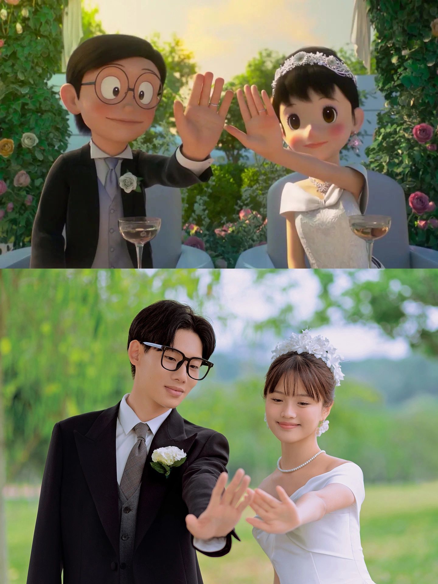 太甜啦💕我居然拍到了大雄静香同款婚纱照