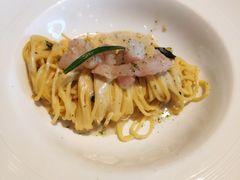 蛋黄面配银鱼柳酱和日本甜虾-北京金融街丽思卡尔顿酒店·意味轩 Cepe