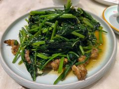 菠菜炒虾爬肉-日丰园海肠水饺·老字号大连海鲜(和平广场店)