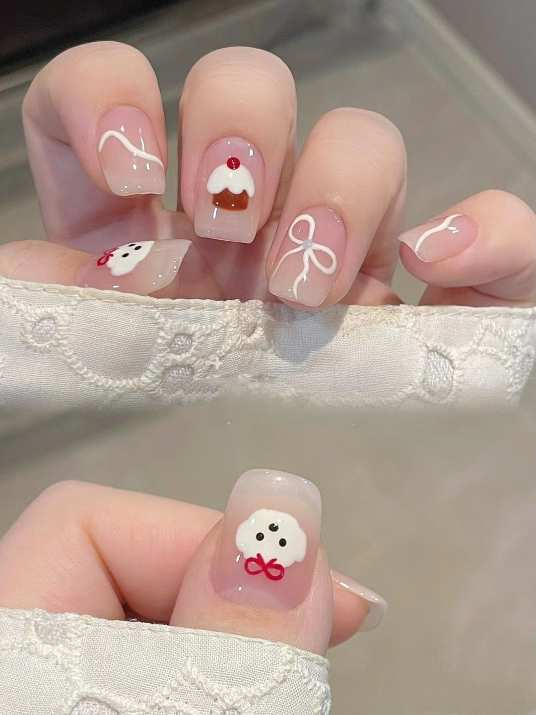 超可爱小狗美甲