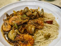 蚬子大虾海鲜面-船梆煮•蒸汽海鲜·炉火烤肉(五四广场店)