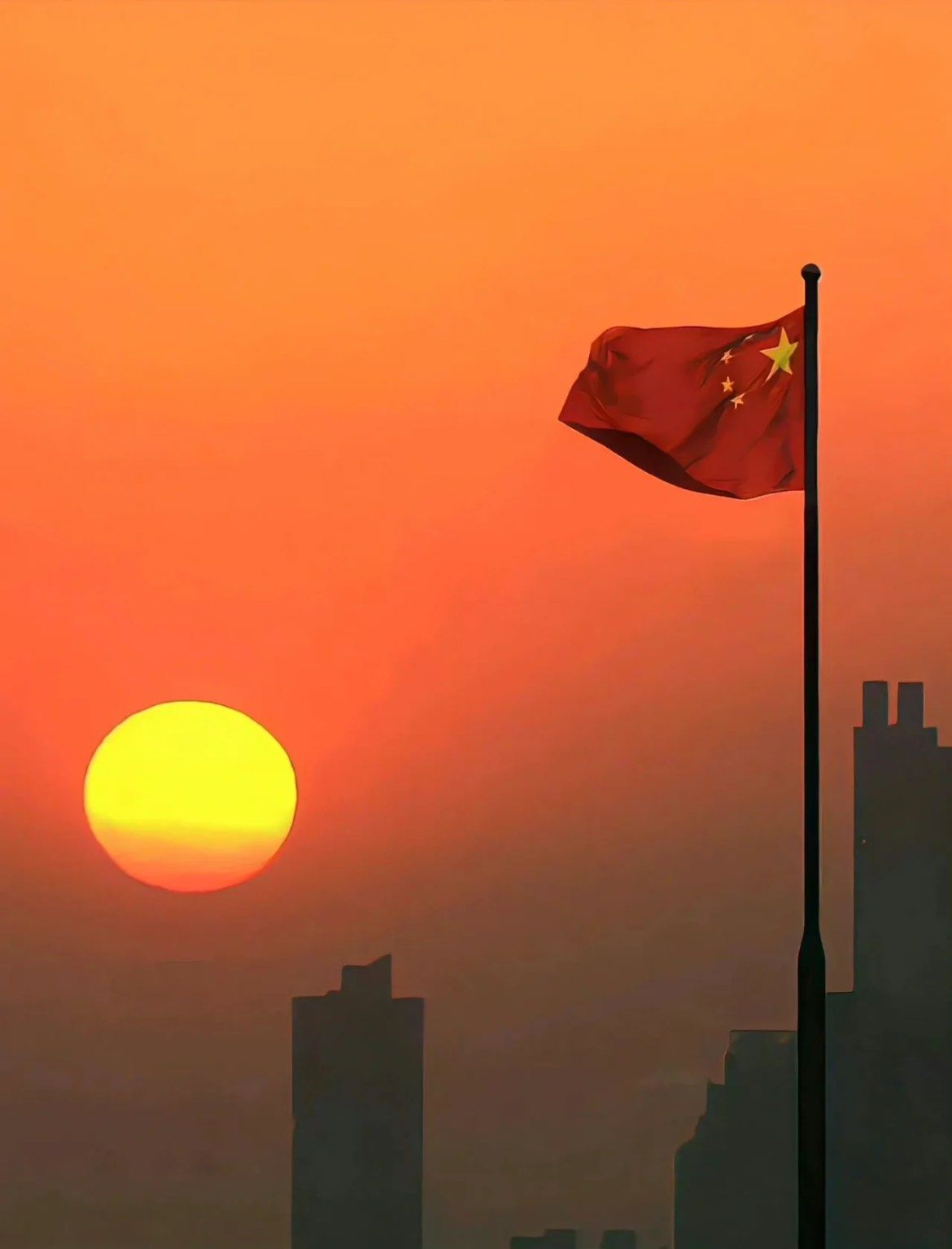 就要75周年啦🇨🇳国旗配晚霞简直绝了❗️